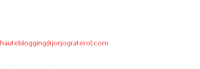 CONTACT US: For collaborations, advertising opportunities on the site or just say hi to JorJo please email: hauteblogging@jorjograterol.com or call us anytime at: +(58) 424.612.69.41 / +(1) 631.865.67.56